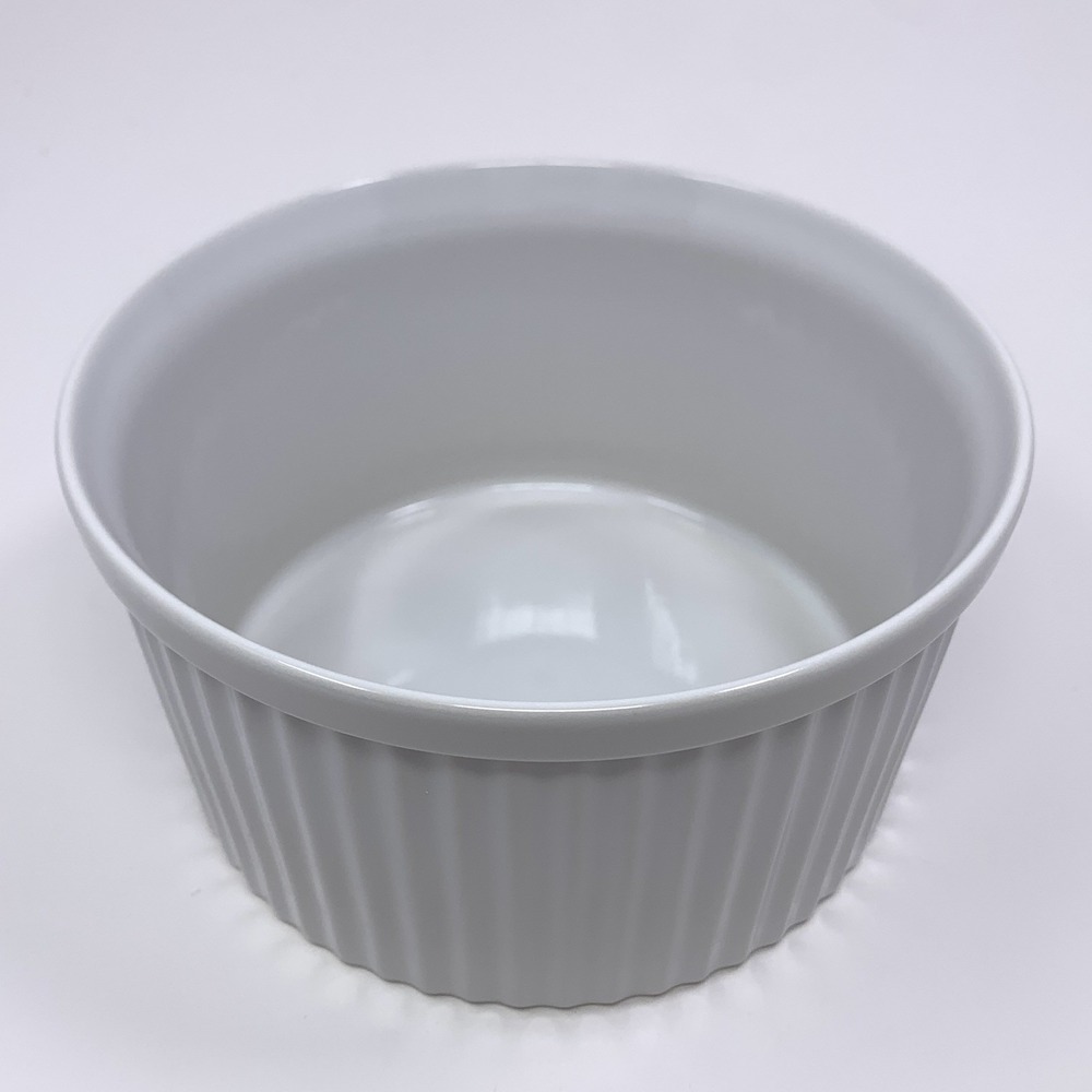 Revol La Porcelain 6.5" Souffle Ramekin White, Baking Dish - France EUC